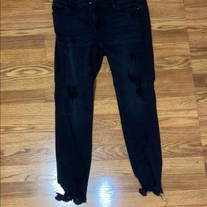 Black ripped ankle jeans